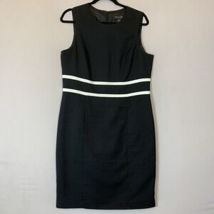 Black Label‎ Evan Picone Dress Womens 12 Black Sleeveless Sheath Work Wear